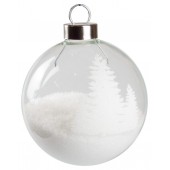 Silhouette White Tree Glass Bauble - 8cm 